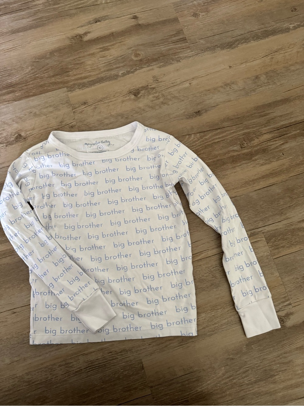 White Long-Sleeve 'Big Brother' Graphic Tee for Kids - Blue Print